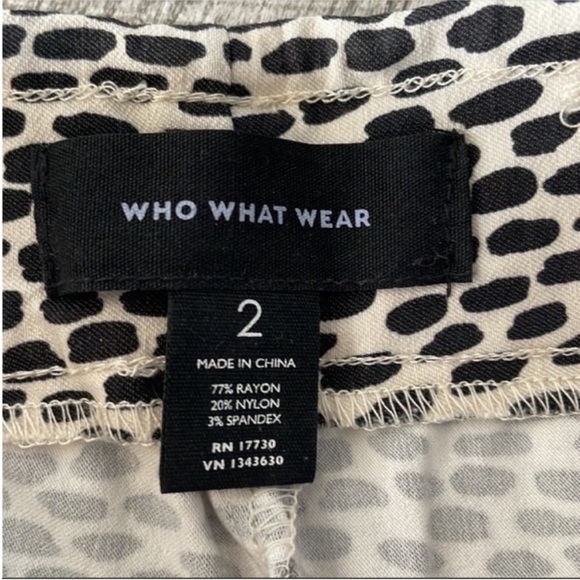 Who What Wear Size 2 Printed Pull-On Elastic Waist Pants. - Picture 6 of 6